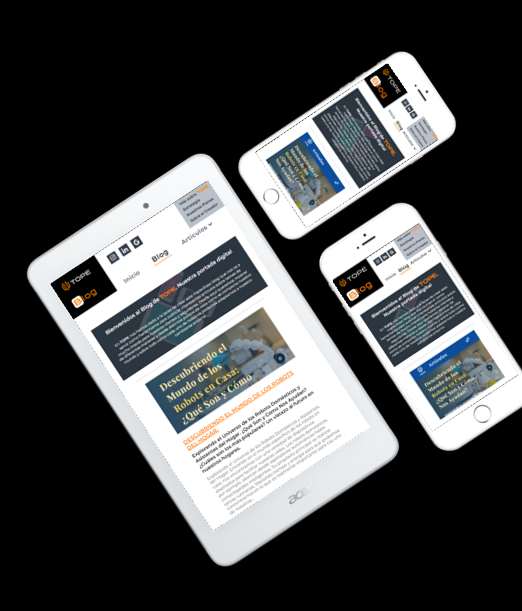 moviles y tablet con imagen del sitio web blog de tope